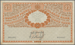 20 Markkaa 1909 P. 11, Center Fold And Lighter Vertical Fold, No Holes Or Tears, Crispness In Paper And Bright... - Finland