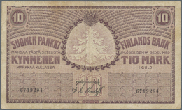 10 Markkaa 1909, P. 10 Used With Several Folds And Stained Paper But Without Holes Or Tears, Condition: F. (D) - Finland