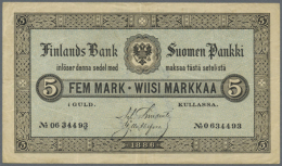 5 Markkaa 1886, P.A50a In Very Nice And Attractive Condition  With Slightly Yellowed Paper And Several Folds.... - Finland