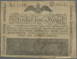 75 Kopekaa 1824 P. A26, Strong Used With Small Missing Parts At Lower Right, Stained Paper, Several Areas... - Finland