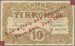 10 Kroner 1940 P. 2, Light Vertical Folds, No Holes Or Tears, Original Colors, Condition: VF- To F+. (D) - Faroe Islands