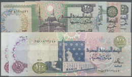 Set Of 12 Different Modern Banknotes Egypt From 1 To 100 Pounds Dated Between 1985 And 2011, Mostly UNC, Only 4 Of... - Egypt