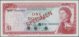 1 Dollar ND (1965) Specimen P. 13fs. This Note From The Famous Series Of The East Caribbean Islands With Portrait... - East Carribeans