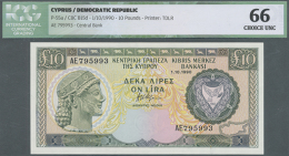 10 Pounds 1990 P. 55a, ICG Graded 66 Choice UNC. (D) - Cyprus