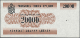 Serbian Republic Krajina 20.000 Dinara ND(1991), P.RA2 (not Issued), Rare Banknote In Perfect UNC Condition (D) - Croatia