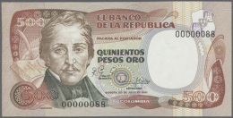 500 Pesos 1981 Pick 423 With Low Number #00000088, Nice Note, Condition: UNC. (R) - Colombia