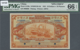 Banque Belge Pour L'Étranger, Peking 10 Dollars = 10 Piastres 1921 SPECIMEN, P.S129s In Excellent Condition,... - China