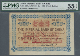 Imperial Bank Of China 1 Teal 1898, P.A40a, Highly Rare Note In Excellent Condition With Stained And Yellowed Paper... - China