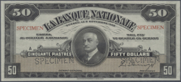 50 Dollars / 50 Piastres 1922 Specimen P. S874s Issued By "La Banque Nationale" With Two "Specimen" Perforations,... - Canada