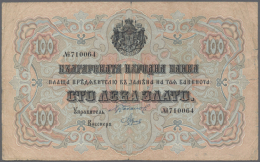 100 Leva ND(1906) P. 11d, Used With Several Folds, Stronger Center Fold, Center Tear, Minor Border Tears, No Large... - Bulgaria