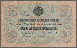 100 Leva ND(1906) P. 11c, Used With Several Folds, A Small Damage At Upper Left But No Holes, Still Original... - Bulgaria