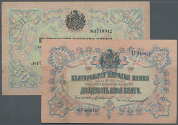 Pair With 20 Gold Leva ND(1904) Double Letter Serial # Prefix And Black Signatures: Chakalov & Gikov P.9e In VF... - Bulgaria