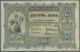 10 Silver Leva ND(1899), P.A7c In Used Condition With Several Stains And Folds, Small Tear At Upper Margin.... - Bulgaria