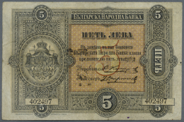 5 Silver Leva ND(1899), P.A6, Nice Looking Note With Strong Paper And Bright Colors, Several Folds, Tiny Ink Stains... - Bulgaria