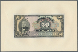 50 Mil Reis ND Proof Print P. 119p. Front And Back Seperatly Printed, Mounted On Card, Condition: UNC. (D) - Brazil