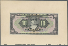 10 Mil Reis ND Proof On Card P. 103, Uniface In Condition: UNC. (D) - Brazil