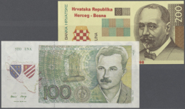 Pair With 100 Una 1991 And 200 Kuna 1998 Advertising Notes, P.NL, Both In UNC Condition (2 Notes) (D) - Bosnia And Herzegovina