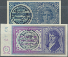 Set Of 2 Notes Containing 1 Koruna ND(1939) P. 1a And 5 Korun ND(1939) P. 2a, Both In Condition: AUNC. (2 Pcs) (D) - Other & Unclassified