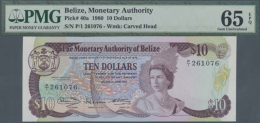 10 Dollars 1980 P. 40a, PMG Graded 65 Gem UNC EPQ (R) - Belize