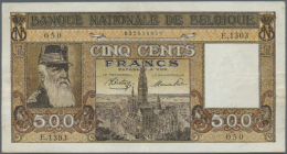 500 Francs 1945 P. 127a, Key Note Of This Series, Center Fold, Light Horizontal Fold, Light Stain At Lower Right,... - Other & Unclassified