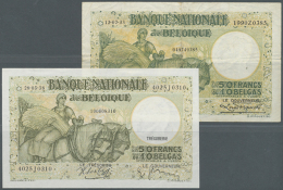 Set Of 2 Notes 50 Francs - 10 Belgas From 1933 And 1938, P. 101, 106, The First In Condition F, The Second In... - Other & Unclassified