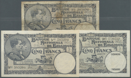 Set Of 3 Notes Containing 5 Francs 1925 (VF), 1926 (VF-) And 1938 (VG+), Nice Set. (3 Pcs) (D) - Other & Unclassified