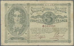 5 Francs 1917 P. 88, Used With Folds, Tiny Center Hole And Creases, Stronger Center Fold, Condition: F. (D) - Other & Unclassified