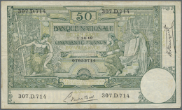 50 Francs 1919 P. 68b, Used With Folds But No Holes Or Tears, Still Strong Paper, Condition: F To F+. (D) - Other & Unclassified