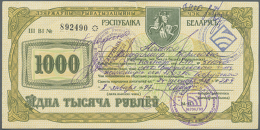 Privatisation Check Of 1000 Rubles 1992 P. A30, Large Glued Tear At Upper Border (repaired), No Holes, Still Strong... - Belarus