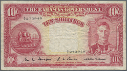 10 Shillings ND P. 10b, Used With Lots Of Creases But No Holes Or Tears, Condition: F-. (D) - Bahamas