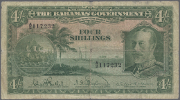 4 Shillings L.1919 P. 5 KGV Portrait, Seldom Offered Note, Used With Folds And Strong Center And Horizontal Fold,... - Bahamas