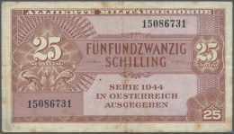 25 Schilling Alliierte Militärbehörde 1944, P.108, Highly Rare Note In Used Condition With A Number Of... - Austria