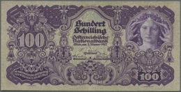 100 Schilling 1927 P. 97, Vertical And Horizontal Fold, 2 Pinholes, Still Crispness In Paper, Bright Colors,... - Austria