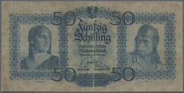 50 Schilling 1929 P. 96, Stronger Used, Strong Center Fold, Softness In Paper, Center Hole, Several Folds But No... - Austria