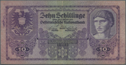 10 Schilling 1925 P. 89, Strong Center And Strong Horizontal Fold (visible On Back), Staining At Upper Left And... - Austria