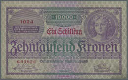 1 Schilling On 10.000 Kronen P. 87 In Condition: XF+. (D) - Austria