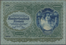 100.000 Kronen 1922 P. 81, Center And Horizontal Fold, Light Creases At Borders, Handling In Paper, Still Strong... - Austria