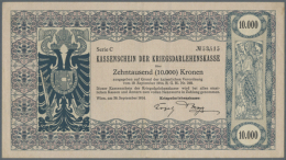 10.000 Kronen 1914 P. 28, Very Rare Issue, Only Vertically Folded, Light Stains At Upper Left On Back, Some... - Austria