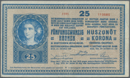 25 Kronen 1918 P. 23, Used With Folds But No Holes Or Tears, No Repairs, Condition: F+ To VF-. (D) - Austria