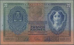 20 Kronen 1907, P.10, Highly Rare Note In Very Nice And Attractive Condition With Vertical Fold At Center, Some... - Austria