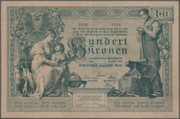 100 Kronen 1902, P.7, Highly Rare Note In Great Original Shape And Bright Colors, Some Vertical And Horizontal... - Austria