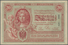 20 Kronen 1900, P.5, Highly Rare Note In Great Original Shape, Still Crisp Paper And Bright Colors. Some Folds And... - Austria