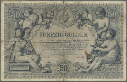 Very Rare Note Of 50 Gulden 1884 P. A155 In Used Condition With One Strong Horizontal And 3 Strong Vertical Folds,... - Austria