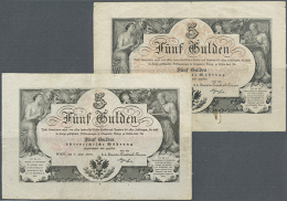 Pair Of The 5 Gulden 1866, P.A151, Very Nice Looking Notes With Bright Colors And Still Crisp Paper. Both With... - Austria