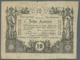 10 Kreuzer 1860 P. A93, Used With Folds, Condition: F. (D) - Austria