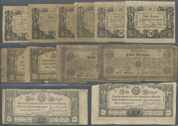 Set With 12 Baanknotes Containing 2 X 10 Kreuzer 1849, 4 X 10 Kreuzer 1860 And 6 X 10 Kreuzer 1860, P.A92, A93 And... - Austria