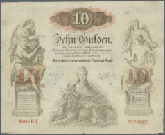 10 Gulden 1858 P. A85, Vertical And Horizontal Fold, A Few Small Holes Caused By Pins And The 2 Folds In Paper, Not... - Austria