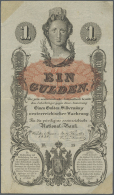 1 Gulden 1858, P.A84, Very Nice Looking Note With Strong Paper And Bright Colors, Traces Of Tape At Upper Left And... - Austria