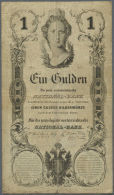 1 Gulden 1848 P. A81, Used With Vertical And Horizontal Folds, Light Stain In Paper, Small Center Hole, 3mm Tear At... - Austria