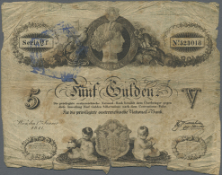 5 Gulden 1841, P.A70 In Well Worn Condition With Missing Parts At Lower Margin, Many Tears And Holes Nand Large... - Austria